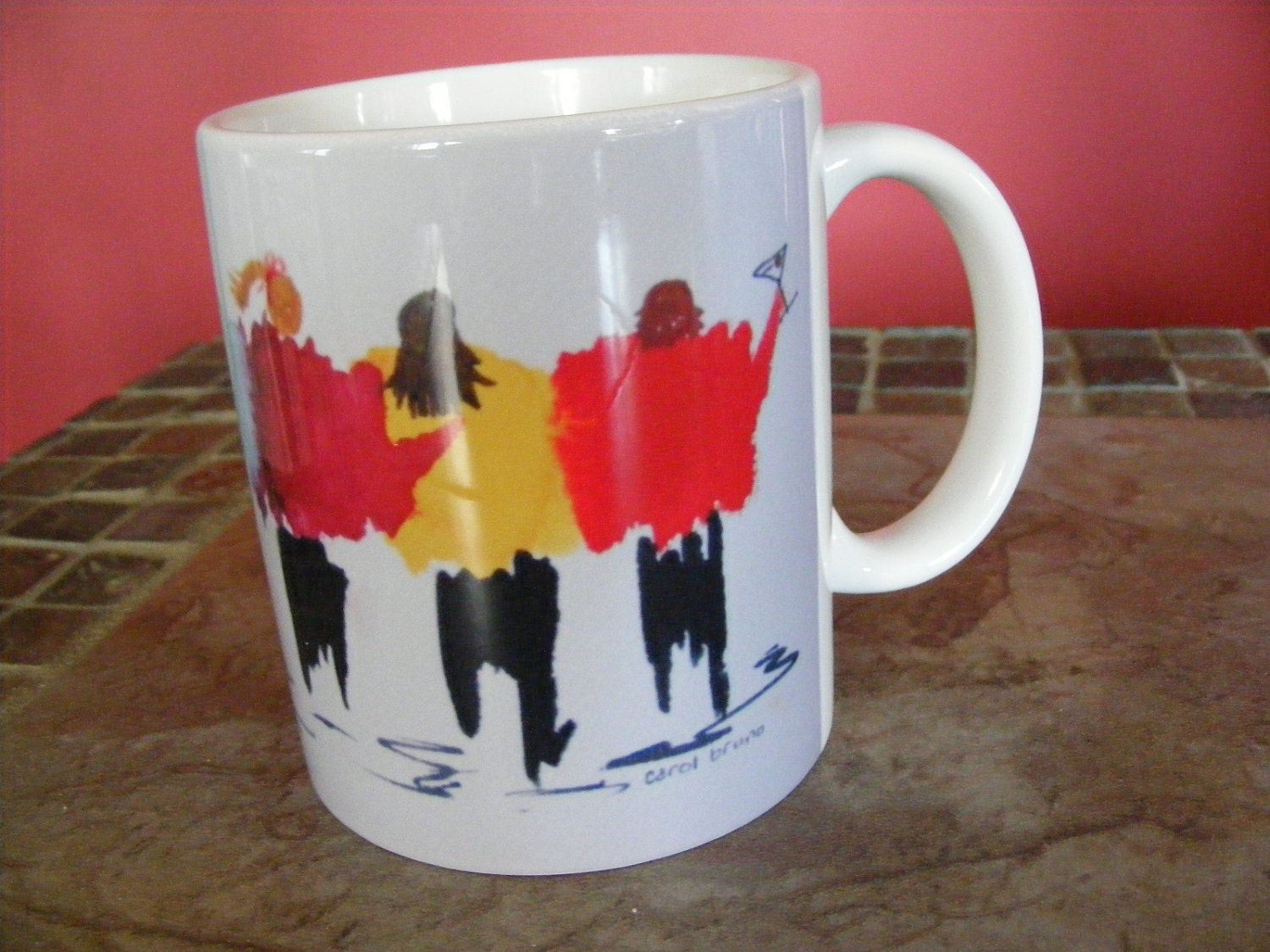 Coffee Mug with Martini Time-The Girlfriends-Original Watercolor of Women Drinking Martinis-Bridal Party