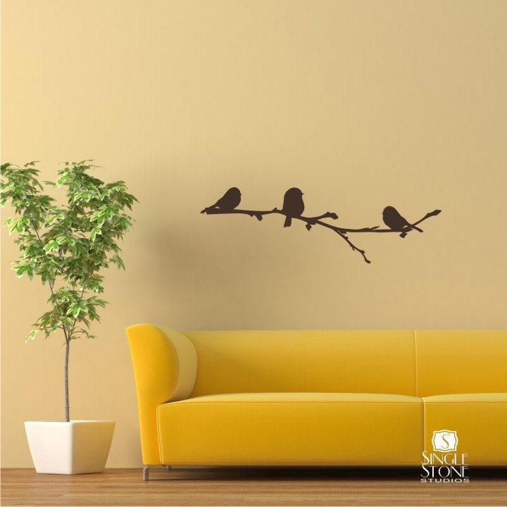 Birds Branch Wall Decal Winter - Vinyl Wall Stickers Art