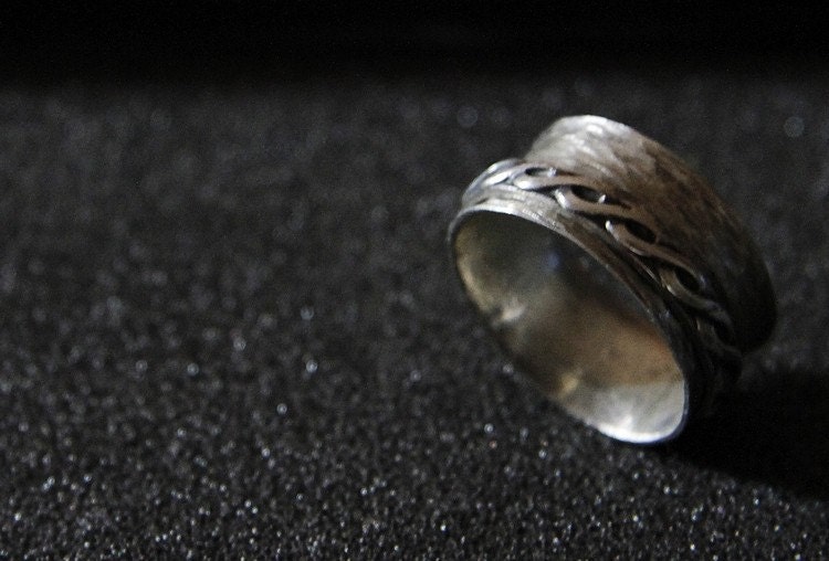 Sterling Silver Wedding Band, Spinner Ring, Fiddle Ring or Motion Ring or Anxiety Ring or Spin Ring