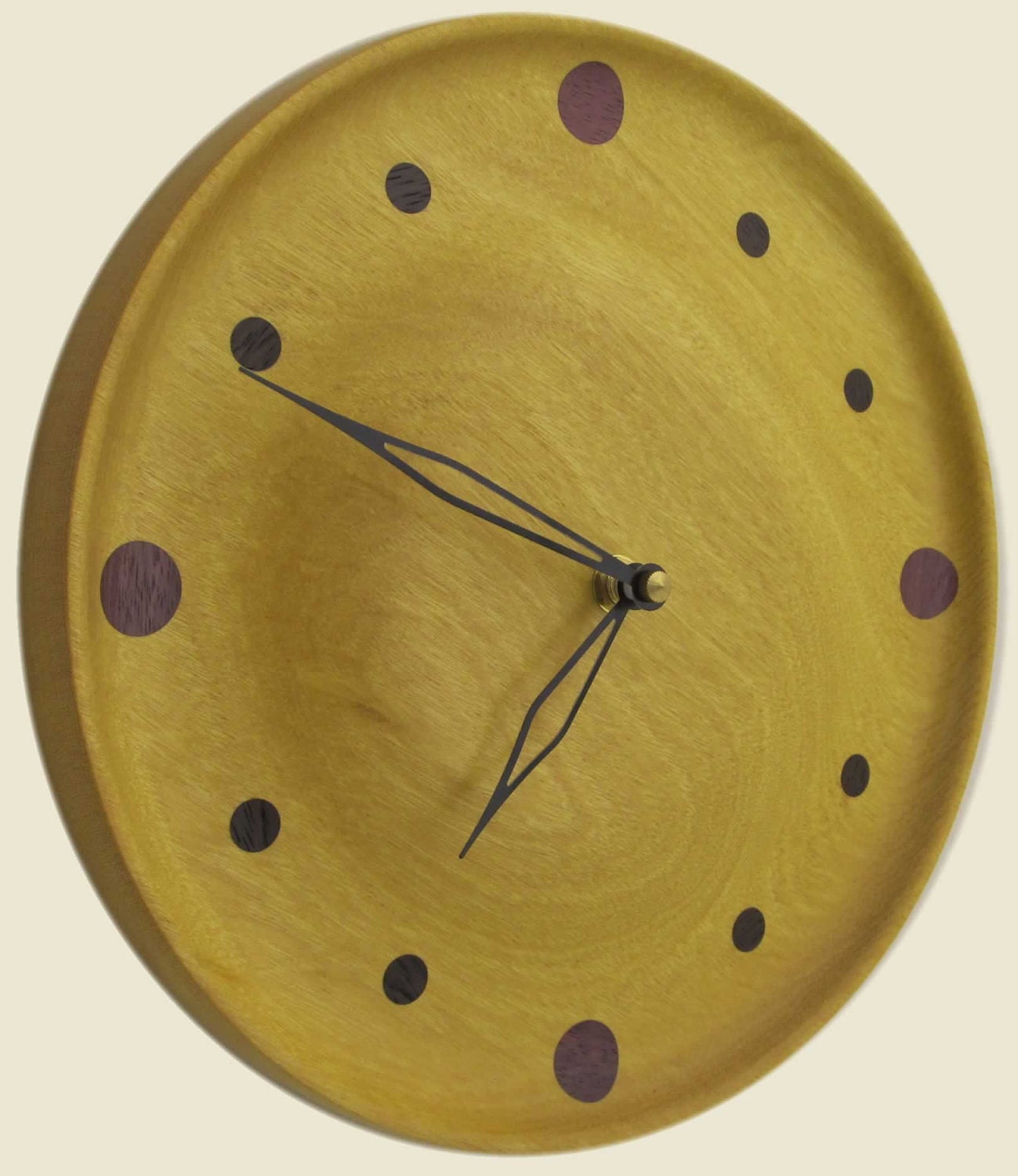 30% off Natural Beauty Yellowheart wall clock, bright and beautiful