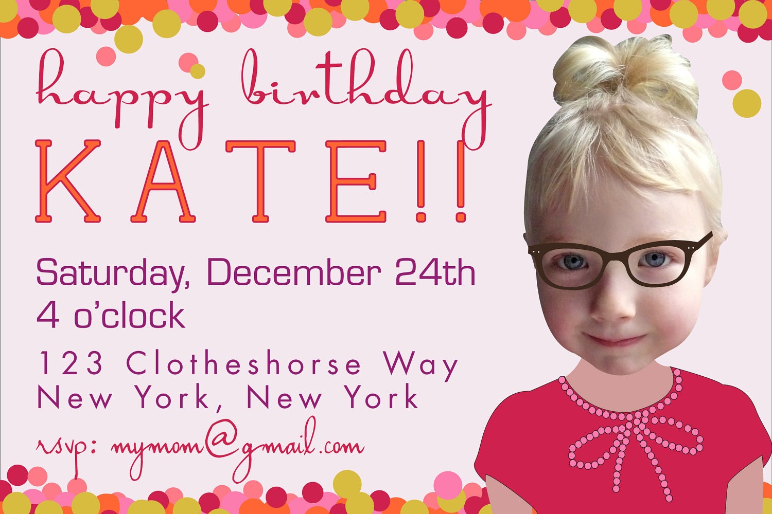 Invitation:  Stylish Birthday Party  - Printable and Personalized For A Girl