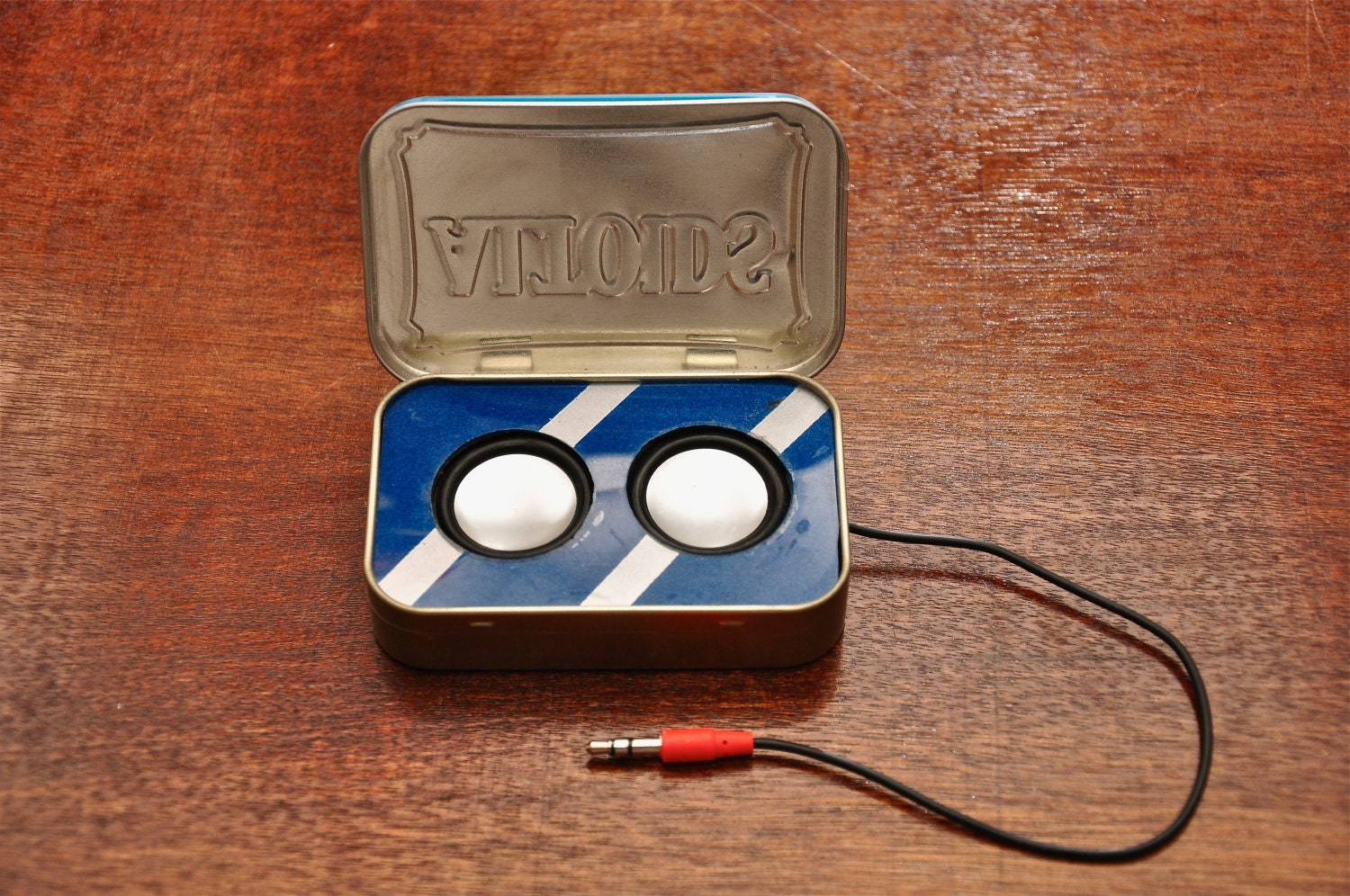 Large Blue Altoids Tin with 2 Speaker Crazy Loud and with more power