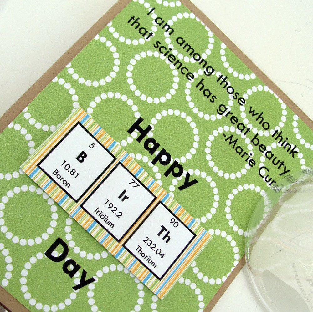 Marie Curie Birthday Card - Green