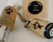 Monkey Chandelier Necklace - Upcycled Cork in Test Tube - HANG IN THERE by Uncorked