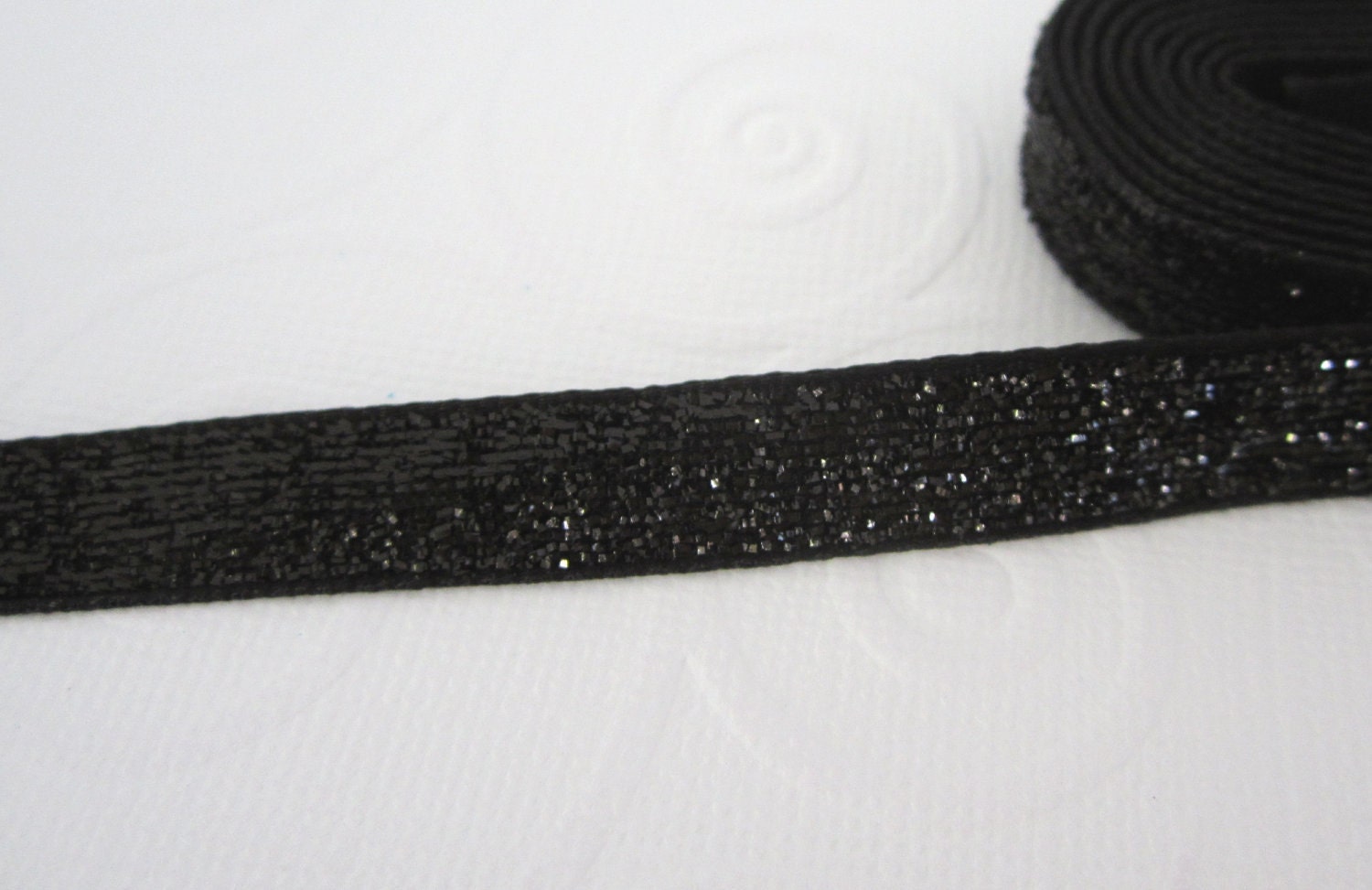 Black Glitter Ribbon---3/8"---1 yd