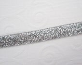 Silver Glitter Ribbon---3/8"---1 yd