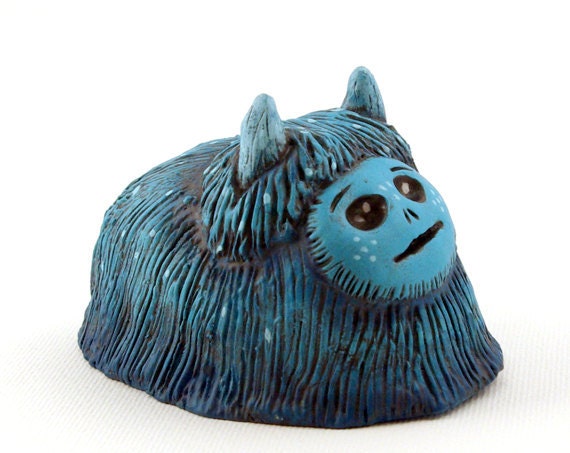Polymer Clay Monster Teal Blue Creature