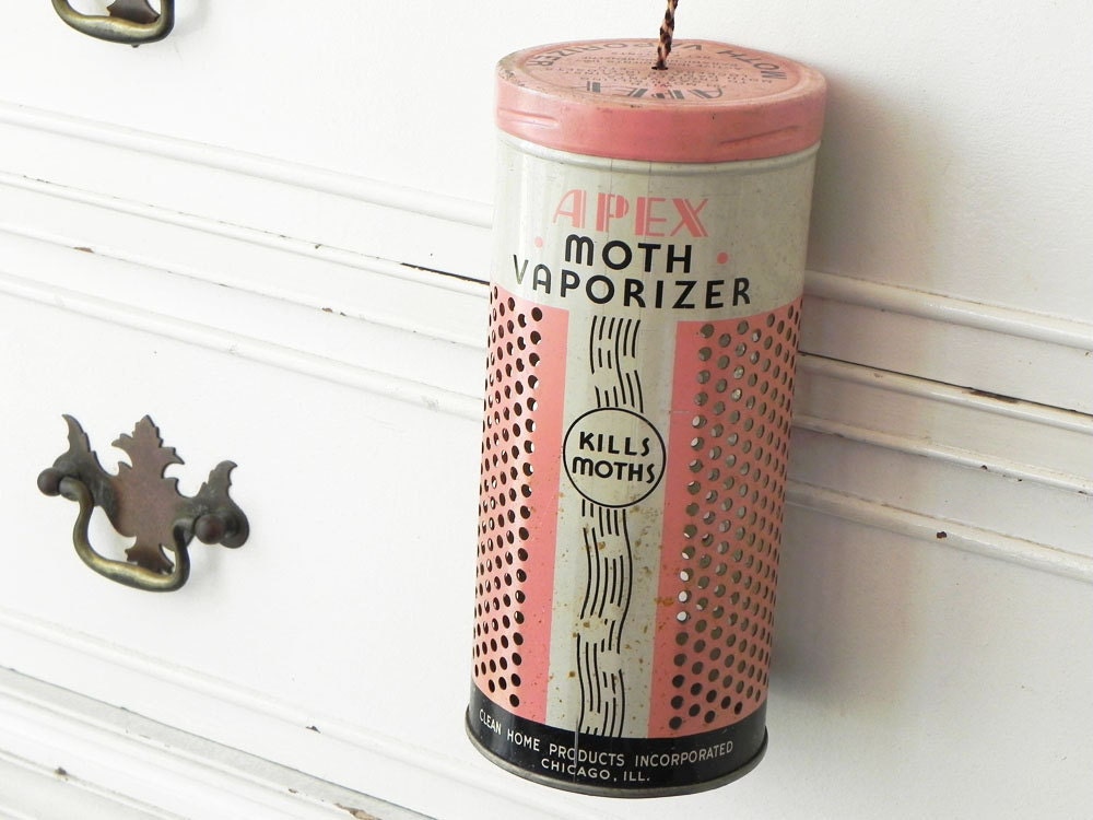 vintage Apex moth vaporizer tin can