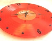 The BEATLES Recycled Record Vinyl Wall Clock - 1962 to 1966 Red Color Vinyl RARE
