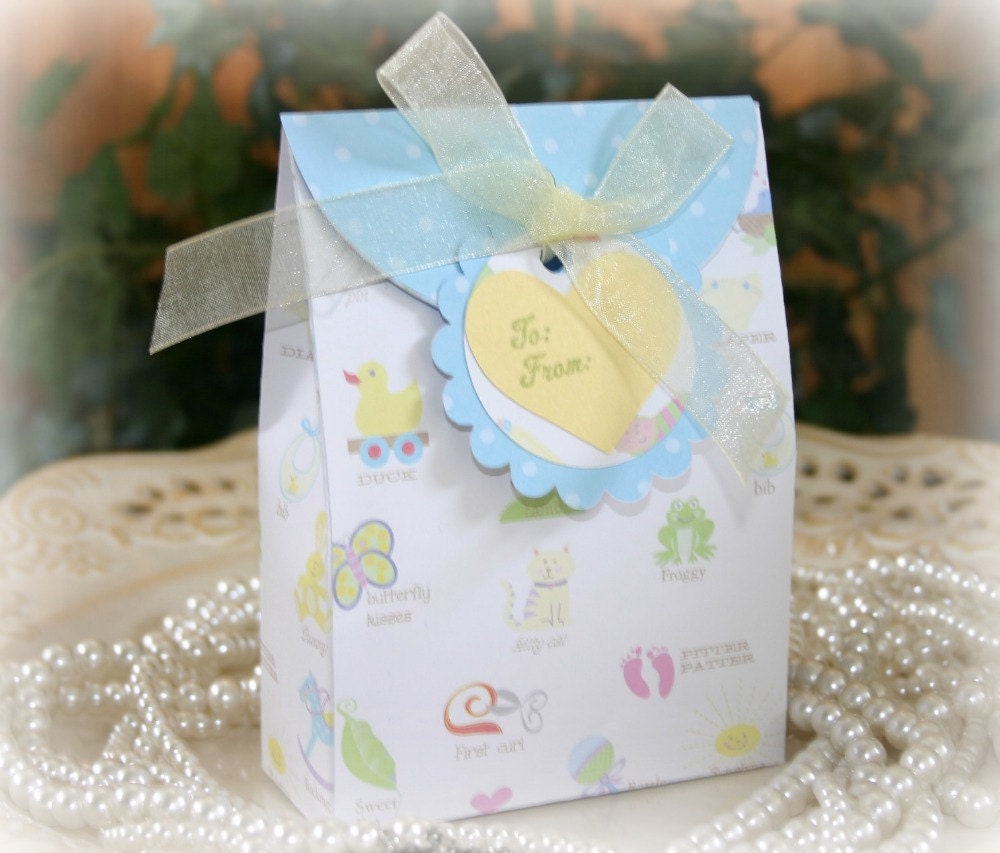 Sweet Baby Gift Box Set - FREE Shipping - Baby Gift Bag Wrap, Baby Shower Favor Gift Box, by handmadewithlove13