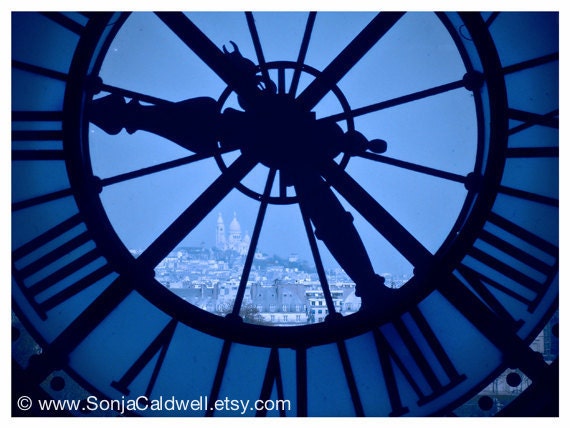 Time to go back to Paris - Clock at Musée d'Orsay with view of Sacré-Coeur 9" x 12" Original Signed Fine Art Photograph