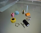 Licourice Allsort polymer clay bracelet ,RETRO