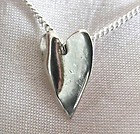 Sterling Silver Mini Fluidity Heart Necklace, handmade
