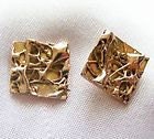 9ct RoseGold Fluidity Square Unique Stud Earrings