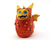 Blue Eyes Dragon Sculpture Tangerine and Yellow