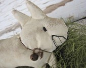 Primitive Rabbit, Easter Bunny, Tuck, Ornie, Handmade, Prim, Spring, Decor, Cottage Chic