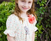 Girls Peasant Dress - Polka dot -- Girls - size 1 2 3 4 5 6 7 8