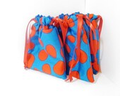 Cotton Drawstring Bags - Blue and Red Jelly Bean