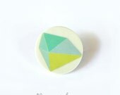 Geometric brooch minimal jewelry by AtelierGilet in lemon-mint-green - Hopscotch n. 5