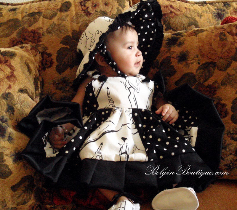 Pageant Spring BABY paris bistro Easter Casual wEAR CUSTOM size NB 3/6m 9m 12m 18m 2T 3T 4 5 6 7 BelginBoutique