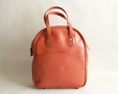 Coral Faux Leather Tote - Vinyl Overnight Bag - Etsplace