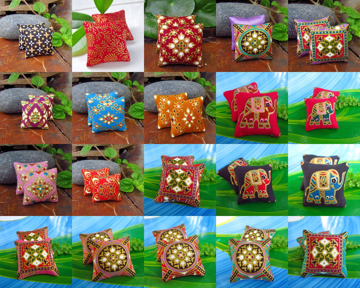 Wholesale 40 pc miniature decorative pillow Throw cushion dollhouse 1:12 scale