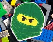 Lego Minifig Green Ninja (Ninjago) Iron-on Applique or Patch