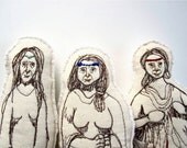 Organic Cloth Dolls - The Fates- Greek Mythology Magnetic Art Dolls by TheHandmadeClassroom on Etsy.