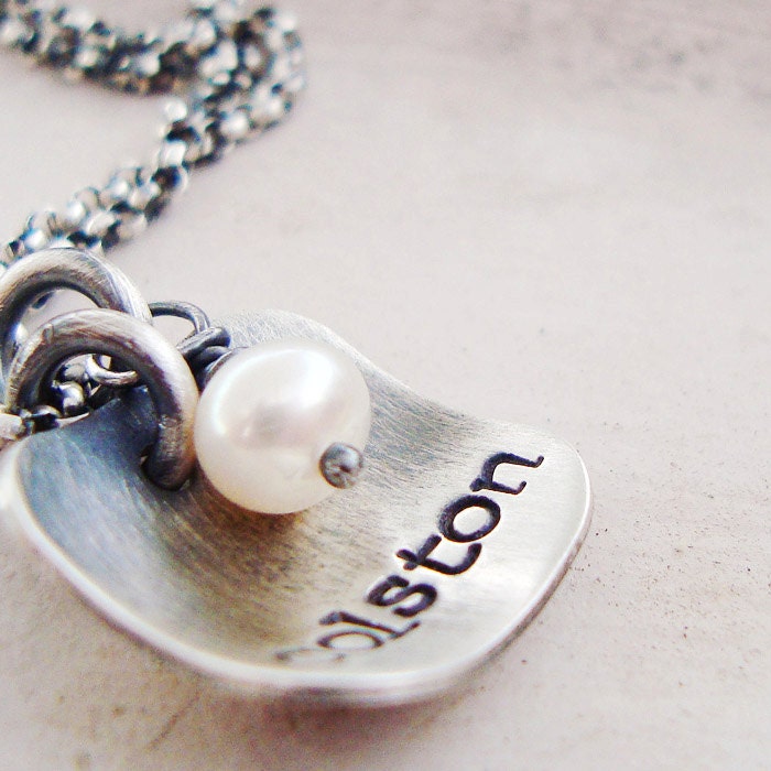 rustic hand stamped personalized name necklace.. personalized hand stamped custom mothers necklace