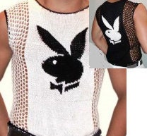 Mans/Teens Knit and Crochet Playboy Top/ Sleeveless T-shirt - MagicalStrings