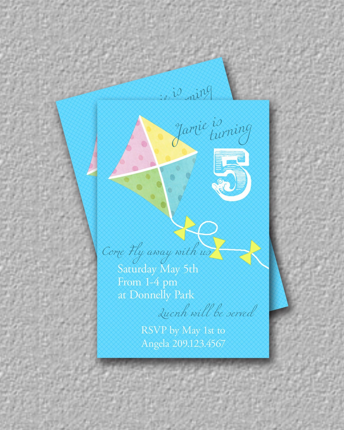 Kite Flying, Printable Birthday Invitation