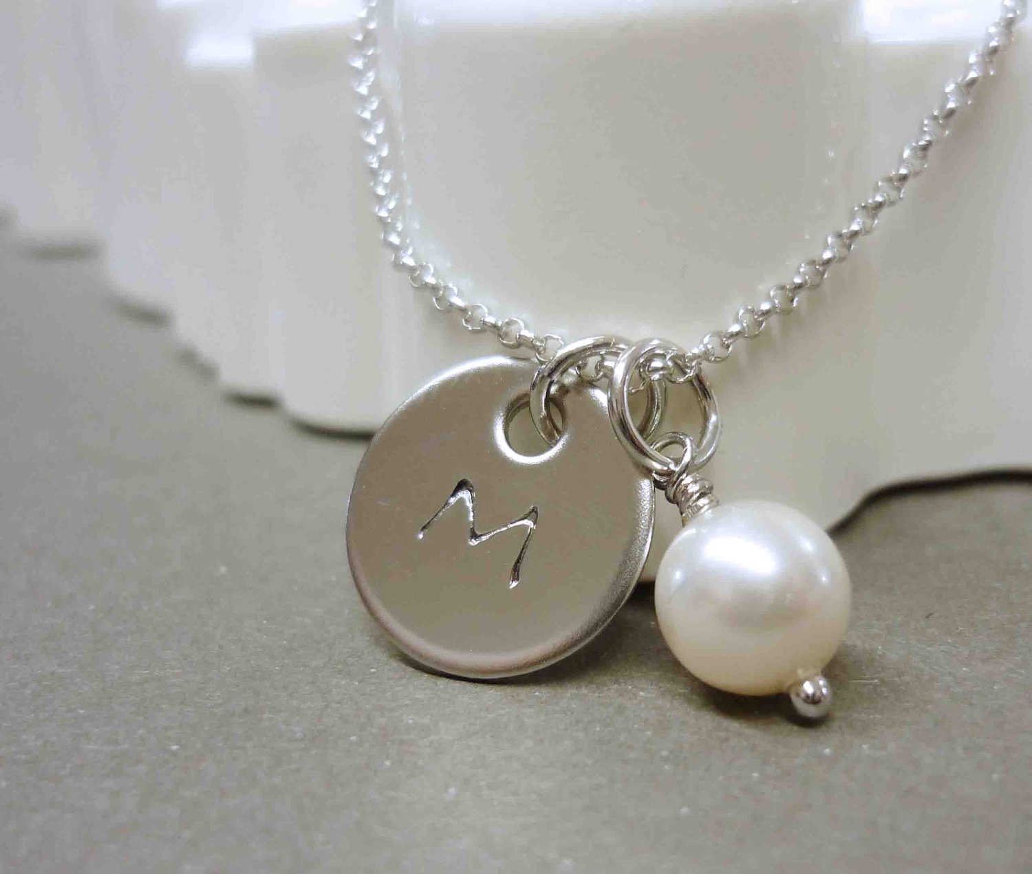 Personalized Bridesmaid Necklace, Initial Necklace, Hand Stamped Necklace, Monogrammed, FREE Shipping