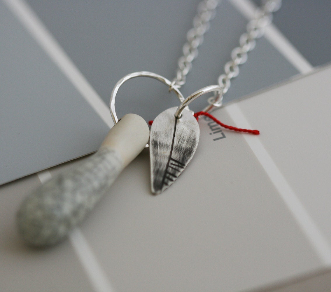 Droplet Necklace - Porcelain and Sterling Silver