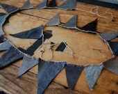 scrap and hand dyed bunting black and grey