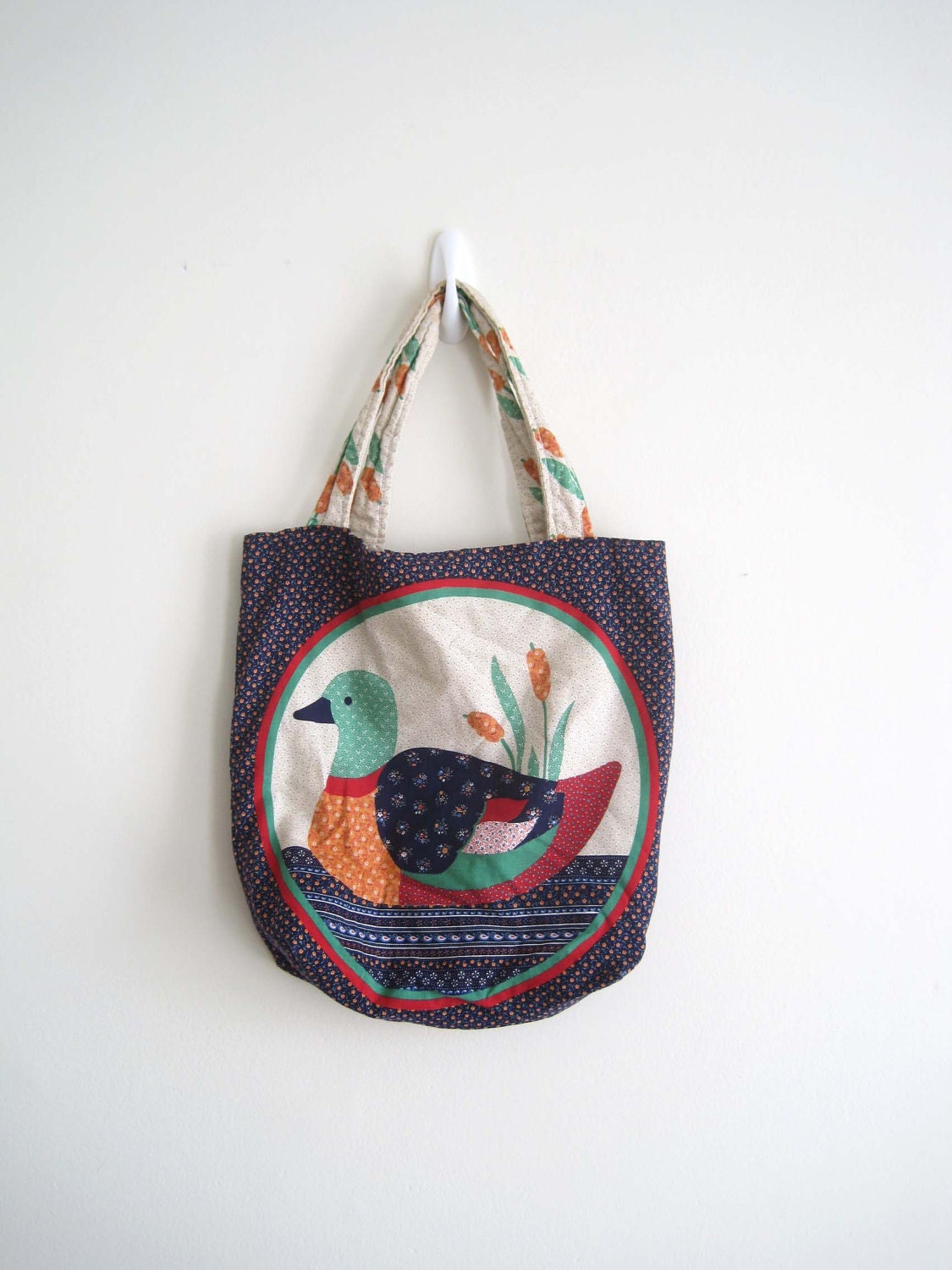vintage 1970s purse / tote  (  MALLARD )