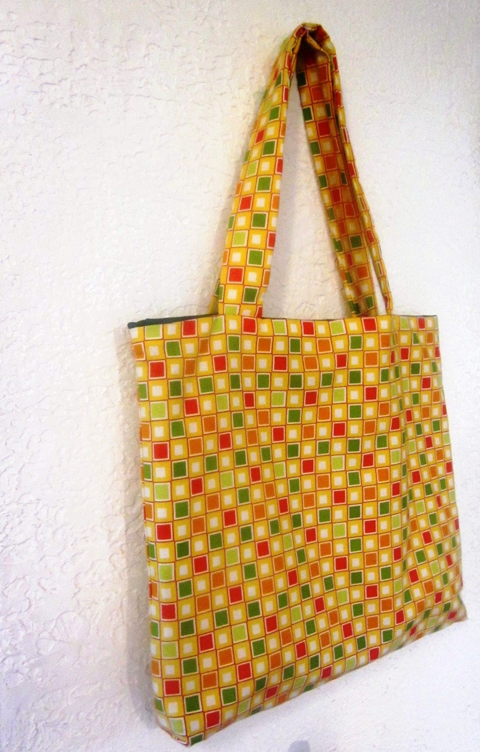 Large Beach Tote Bag - Colorful Squares