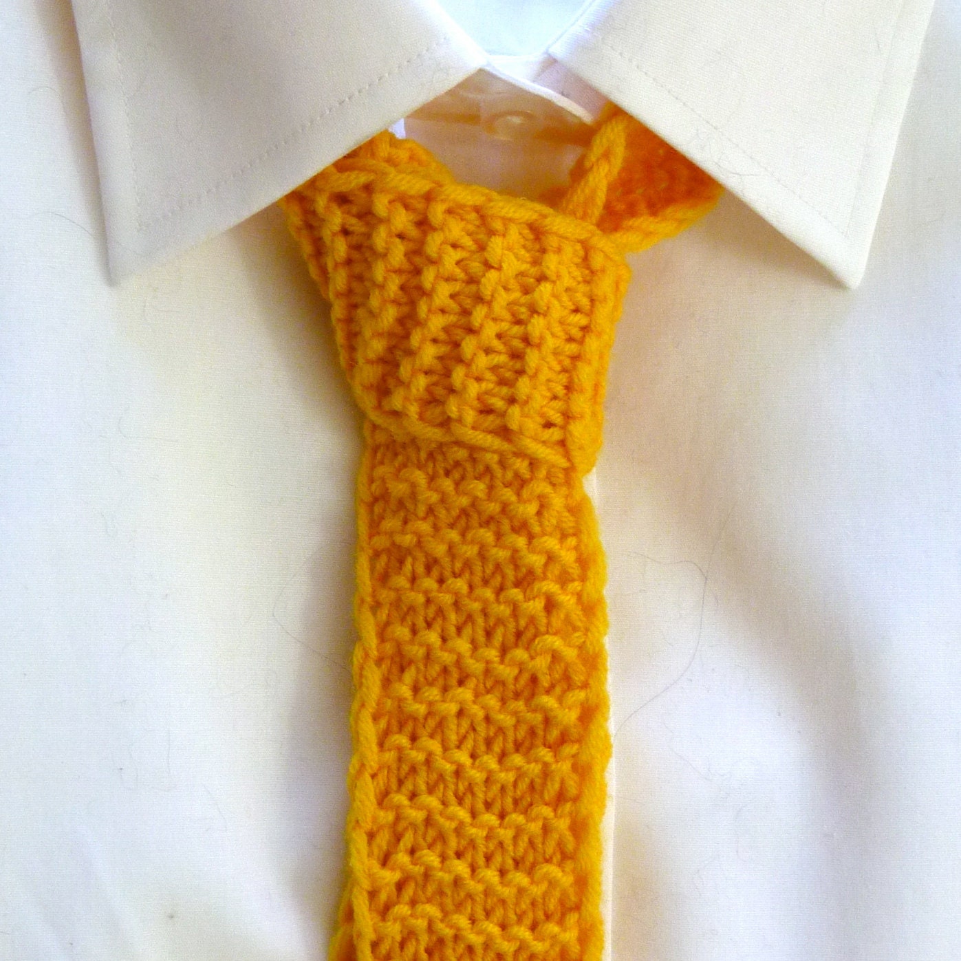 Knit Tie, Yellow Knit Tie, Pure Italian Superfine Merino Wool Tie in Sun Yellow, 22 Color options, Free Shipping