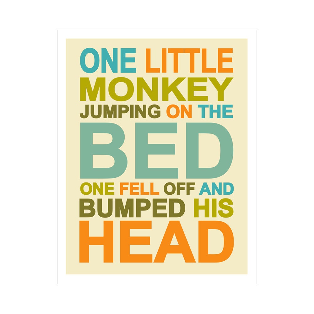 One Little Monkey 11x14 inch print by Finny and Zook