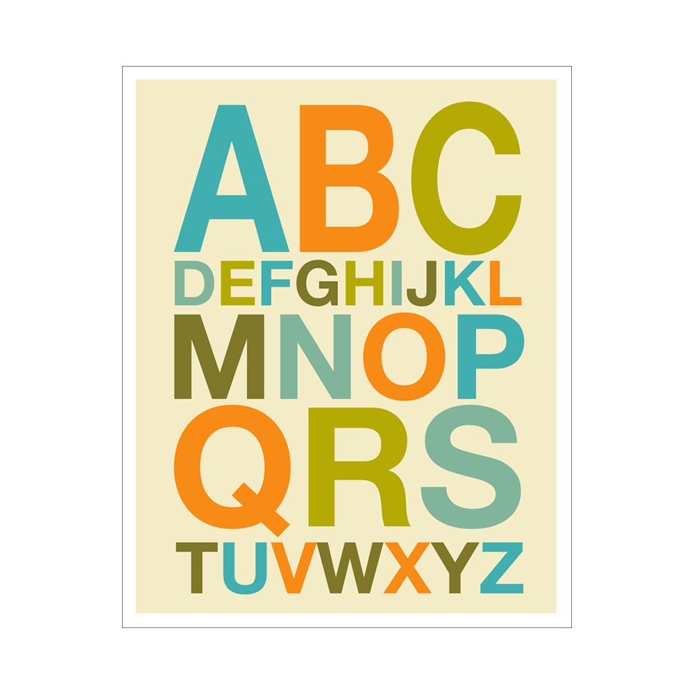 ABCs Helvetica 8x10 inch poster print by Finny and Zook