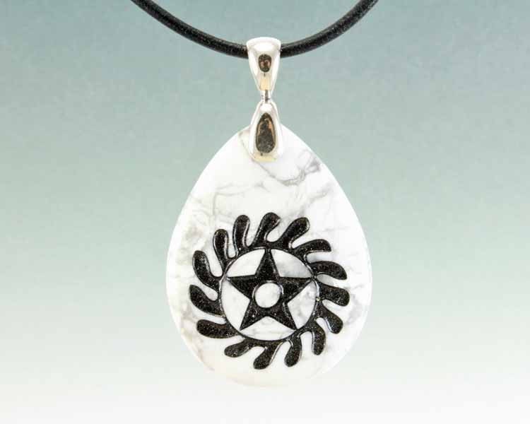 African Adinkra Symbol - Sesa Wo Suban - Engraved Stone Pendant