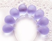 Lavender violet czech glass teardrop Briolettes, matte beads - 10x14mm - 8Pc - 0185