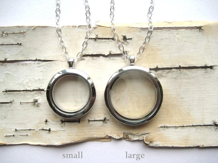 Mother and Daughter Memory Lockets-  fill with  photo keepsakes, charms or birthstones - 24 inch sterling chains