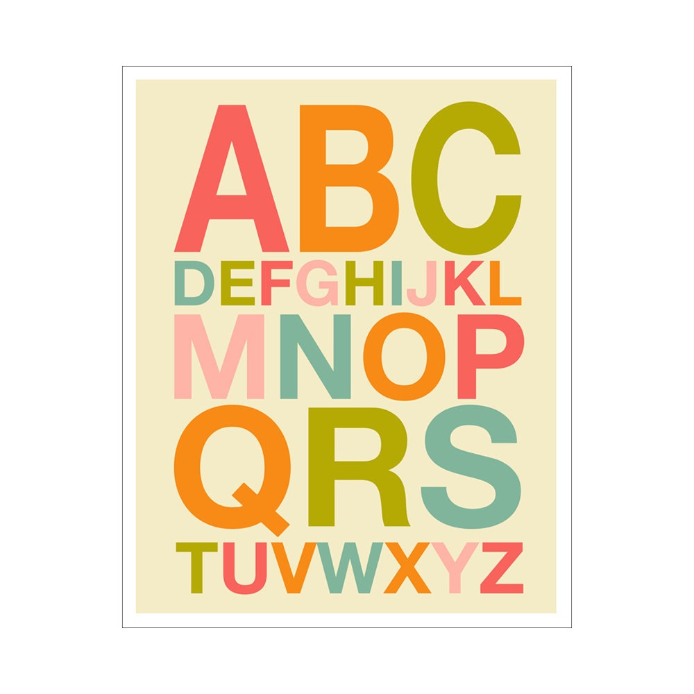ABCs Helvetica 11x14 inch poster print by Finny and Zook