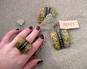 Papier mâché - "AUTUMN" - Hand painted - Handmade - Earrings - Ring - Artisan jewelry - Paper jewelry
