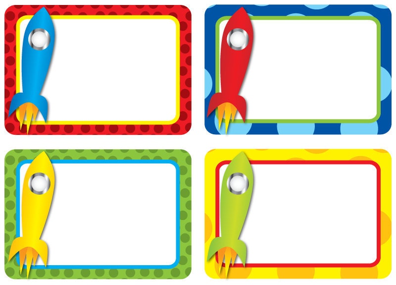 Rocket Ship / Space Birthday Party Labels