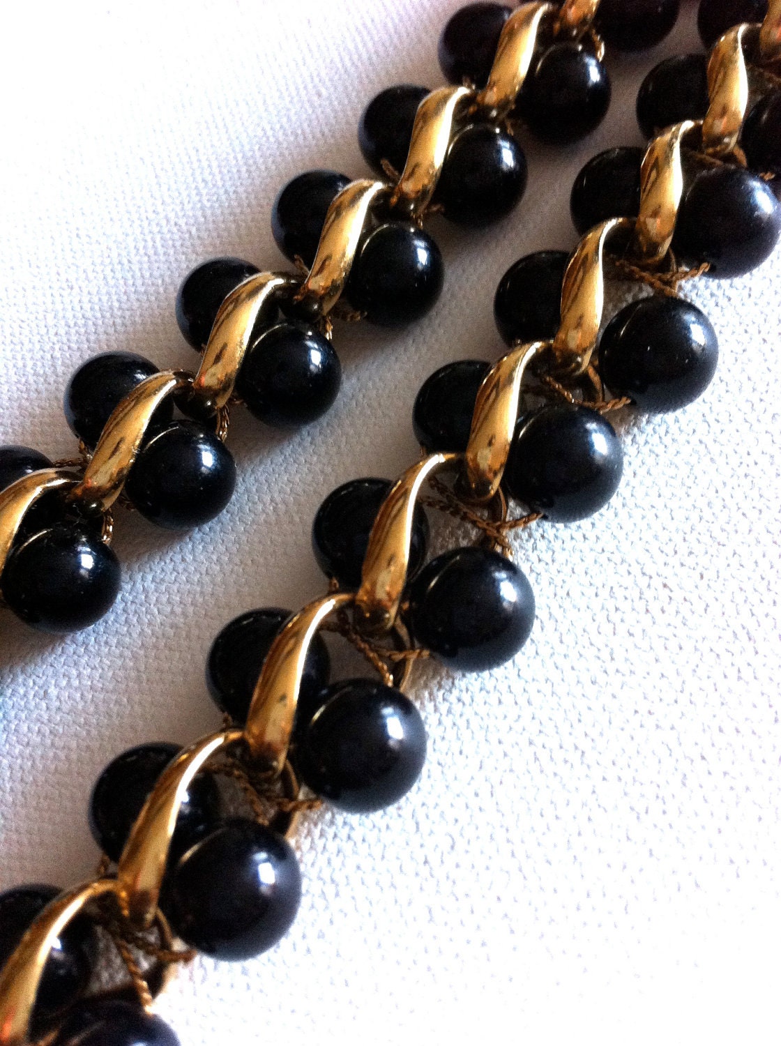 Marilyn Monroe Vintage "Pepper Necklace" - double black bead w/ gold accents