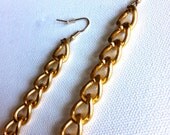 Rihanna Chunky Gold Link Chain Earrings - 4" long, light weight - fashion accessory - trend jewelry - Street Chic