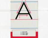 Vintage Flash Card Alphabet Letter A