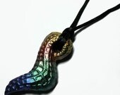 Metallic Rainbow Baby Dragon Tail Polymer Clay Pendant with Necklace 2