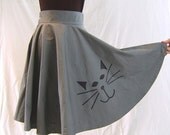 Cat-faced bias skirt